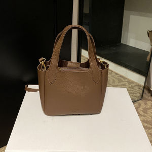 FX Lychee Grain Solid Color Leather Handbag for Women Portable Versatile Metal Zipper Crossbody Bag XF