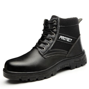 รองเท้าเซฟตี้ หุ้มข้อ ROCK หนัง PU รองเท้านิรภัย safety shoes รองเท้าทำงาน กันลื่น ทนทาน