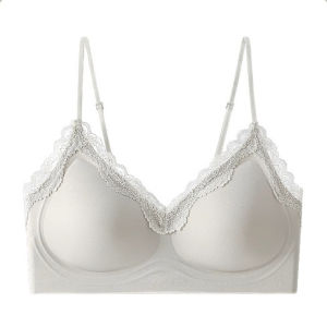 DIVVA Nữ thoải mái ren áo ngực không đường may dây đai mỏng hở lưng mùa hè nhẹ chống chảy xệ