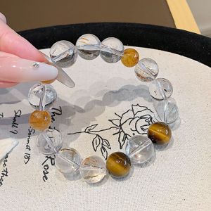 Thời trang tự nhiên pha lê vòng tay nữ mới tự nhiên pha lê vòng tay màu đen vàng siêu bảy pha lê vòng tay thiết kế ban đầu vòng tay cặp đôi tặng bạn gái