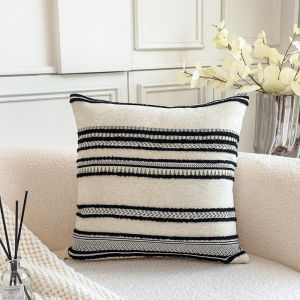 45x45cm Chenille Throw Decorative Pillow Covers Textured Striped Boho Cozy Neutral Cushion Cover For Sofa Bedroom Living Room Decoration