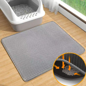 Double-layer EVA cat litter pad anti-take-out cat litter box pad splash-proof filter sand control pad large wear-resistant cat toilet mat