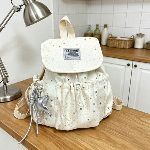 clu 2026 Polka Dot Backpack Stylish Versatile Large Capacity Student Schoolbag ulc