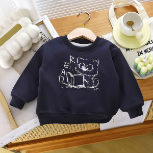 [เสื้อสเวตเชิ้ตบุขนสำหรับเด็กผู้หญิง ฤดูใบไม้ร่วง/ฤดูหนาว] เสื้อสเวตเชิ้ตเด็กสไตล์ใหม่ปี 2025 เสื้อแขนยาวคอกลม เสื้อแขนยาวอุ่นสบายผิวลายการ์ตูนแสนสนุก【BabyBuddyShop】