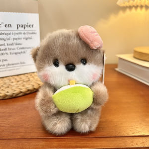 YF Cute Mini Otter Plushie With Decorative Accessories Fluffy Sea Otter Plush Doll Cute Bag Charm Gift FY