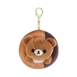 xb Rilakkuma Plushie Keychain Mister Donut Series Cute Donut Shaped Bag Charm Stuffed Toy Gift bx