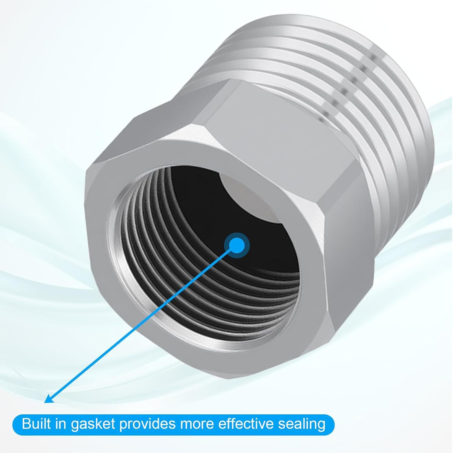 Threaded Copper Connecters Copper 3/8 Internal Thread To 1/2 External Thread Adapter: Indoor ...