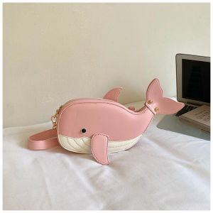 FQ1 2026 new cute whale shaped sling bag for woman fashionable chain cartoon shoulder bag QF1