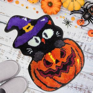 Halloween Alien Carpet Faux Cashmere Bathroom Mat Bedroom Bedside Rug Decoration Entrance Mat Study Carpet 万圣节异形地毯 仿羊绒浴室地垫 卧室床边毯装饰 进门垫书房地毯 FUNIANQI