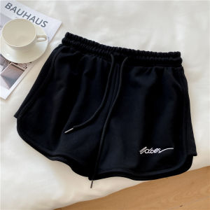 Womens Sports Shorts 2025 Summer Loose High Waist Yoga Shorts Casual Wide Leg Sleep Shorts Trendy - Yellow Black Blue Gray White - Elastic Waistband Drawstring - Casual Wear - Bedroom Setting
