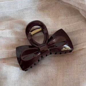 f Medium Red Bow Hair Claw Clip Elegant Shark Clip for Updo Office Wear lz