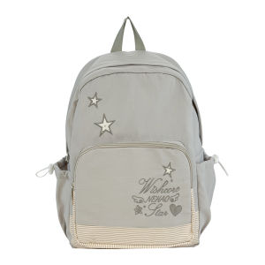 clu Student Canvas Backpack with Star Embroidery Lightweight College Schoolbag for Laptop and Daily Use ulc