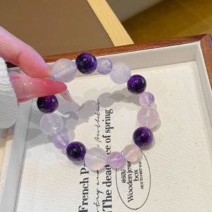 Thời trang tự nhiên pha lê vòng tay nữ mới tự nhiên pha lê vòng tay màu hồng pha lê vòng tay đồ trang sức thiết kế ban đầu vòng tay vận chuyển vòng tay thạch anh tím vòng tay năng lượng vòng tay