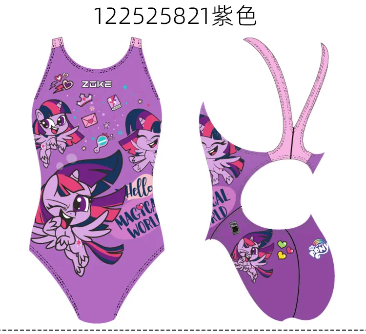 FINA Approved Swimsuit Zoke Girls Competitive Training Racing Suit Athletes  Professional Sporty Swimwear Bathing Suit For Teens Girls