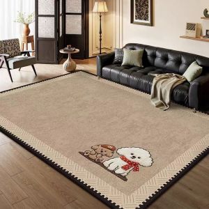 Living Room Carpet Stain Resistant and Easy To Maintain Floor Mat Large Area Full Coverage Coffee Table Rug Crystal Velvet Carpet