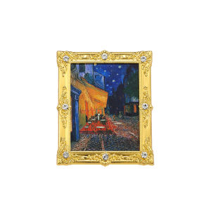 YF Van Gogh Enamel Rhinestone Metal Fridge Magnet Starry Night Sunflower Art Decor Magnet Home Gift FY
