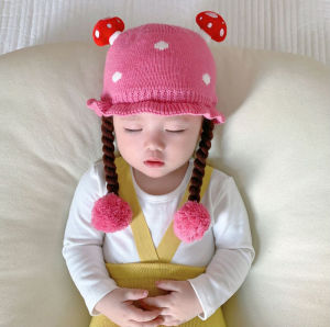 RA HK2 Mũ dệt kim dễ thương Mũ mềm mại ấm áp mùa đông cho co giãn thoáng khí Hoàn hảo cho trẻ sơ sinh KH2 AR