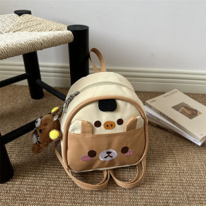 LZ69 Mini Backpack Women Cute Bear PU Leather School Bag Lightweight Travel Daypack with Zipper L69Z