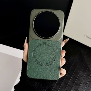 Litchi pattern magnetic attraction is suitable for Xiaomi 17Ultra mobile phone case leather pattern plain leather Redmi K90PROMAX anti-drop hard cover. h260709