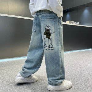 Boys Loose Casual Denim Jeans Fashion Straight Pants