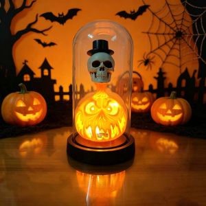 L67 Halloween Ghost Skull Ornament Pumpkin Lantern for Bar  Home Decor Spooky Decoration for Party L