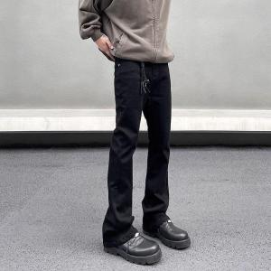 COD Trendy black slim jeans mens straight-leg casual American high street pants slimming bootcut pantsDFAGDSAFDGFD
