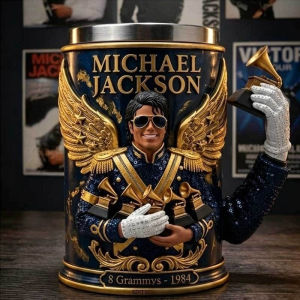 Michael Jackson King of Pop 3D Embossed Resin MugClassic Album StylesStainless Steel Liner Collectible Coffee Cup for MJ Fans