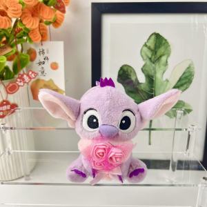 YF Lilo Stitch Stitch Flower-Holding Plush Doll Keychain Bag Charm plushie toys for kids girl FY