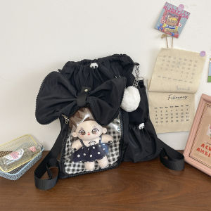 clu 2026 Lightweight Casual Bow Tie Ita Bag Stylish Large Capacity Student Shoulder Bag ulc