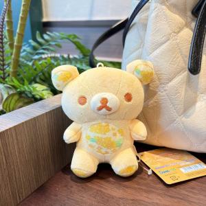 YF Floral Rilakkuma Bear Plushie Keychain Cute Cartoon Bag Charm Pendant Soft Stuffed Toy Gift FY