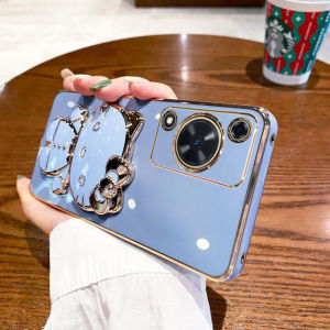 Applicable to enjoy 70 mobile phone case electroplated KT cat bracket makeup mirror enjoy 70Pro silicone soft case protective case h2607069