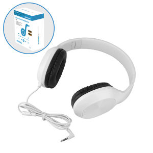 Black White Wired Headphones Over-ear Headphones Stereo Sound Foldable Headphones Suitable for Piano Music Learning