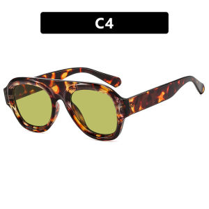 (Bros Woo)Western Retro Style Oversized Sunglasses Women/Men Aviator Frame Sun Glasses