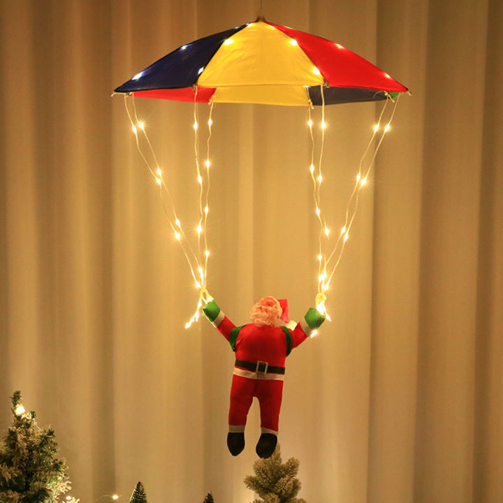Outdoor Christmas Light Set, Moving Skydiver Santa LED Strings for ...