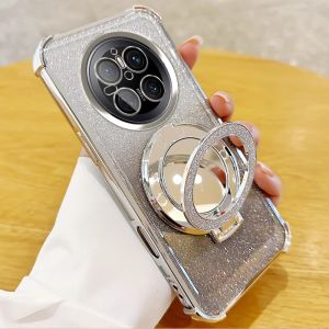 Compatible with Huawei mate70 Pro phone case airbag anti-shock soft shell lens film mate30 glitter mirror stand h260709