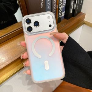 Imd chameleon magnetic suction for iPhone17PROMAX mobile phone case laser gradual change matte iPhone16 hard h2607069
