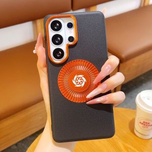 Compatible with S26 Ultra graphene cooling phone case S25 Plus magnetic vegan leather S24 shockproof S25 protective case h260709