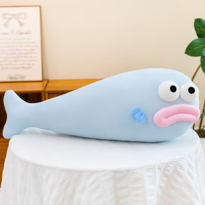 clu Cute Ugly Big Lips Fish Plushie Pillow Long Sea Stuffed Toy Soft Cushion Creative Cartoon Plush Doll ulc
