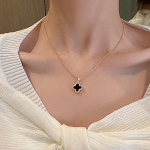 Biển JJT Bốn Lá Clover Của Phụ Nữ nhỏ thời trang phong cách hương thơm Dây chuyền cổ cá tính Niche dây chuyền chạm xương quai xanh dây chuyền vàng