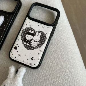 For Embroidered Miffy Rabbit Black Rope for Huawei mate70pro mobile phone case P80/P70nova14/13 h260705