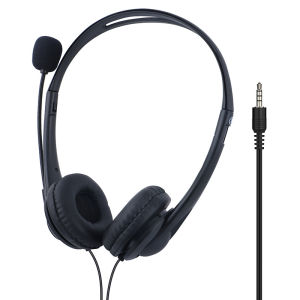 Black  with 3.5mm Plug Over-ear Headphones Factory Office Operator Headsets Bus and Tour HeadsetsCustomer Service Earphones Noise Cancelling Headset Sweatproof Learning and Training Headset