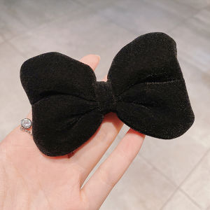 กิ๊บติดผมโบว์สามมิติแฟชั่นปีใหม่ผ้าโพกศีรษะกำมะหยี่โบว์ด้านบนกิ๊บติดผมเด็กฤดูใบไม้ร่วงและฤดูหนาวกิ๊บปากเป็ด