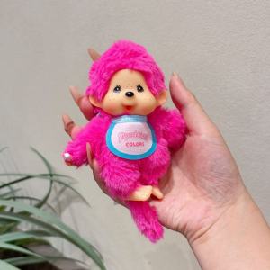 xb MONCHHICHI COLORS Plushie Keychain Multicolor Fluffy Monkey Stuffed Pendant Cute Vintage Bag Charm bx