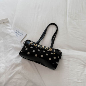 FQ1 Polka Dot Suede Tote Bag Women Large Capacity Shoulder bag Urban Chic Commuter Purse QF1