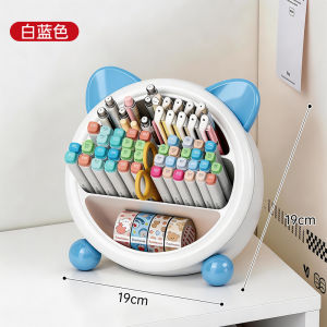 L67 Slanted Pen Holder Desktop Organizer Box for Markers Stationery Storage No Assembly Required L