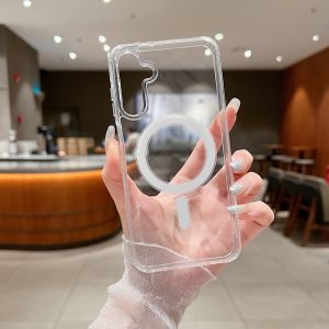 Applicable to Samsung A55 mobile phone case S23 transparent magnetic mobile phone case A15 mobile phone case A35 protective case S24ULTRA