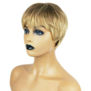 European and American wigs womens fashion short hair mechanism blonde brown short hair chemical fiber headgear