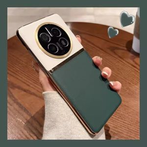 Compatible with Huawei Mate80 PRO official vegan leather two-tone phone case MATE70 electroplated full coverage P60 protective case h260709