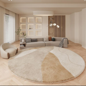 Living Room Carpet Bedroom Bedside Carpet Simple Thick Non Slip Easy To Maintain Wear Resistant Circular Carpet Imitating Cashmere