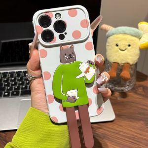 For ins polka dot coffee kitten holder is suitable for Honor 600PRO mobile phone case 500/X70 niche Maqic8. h260705